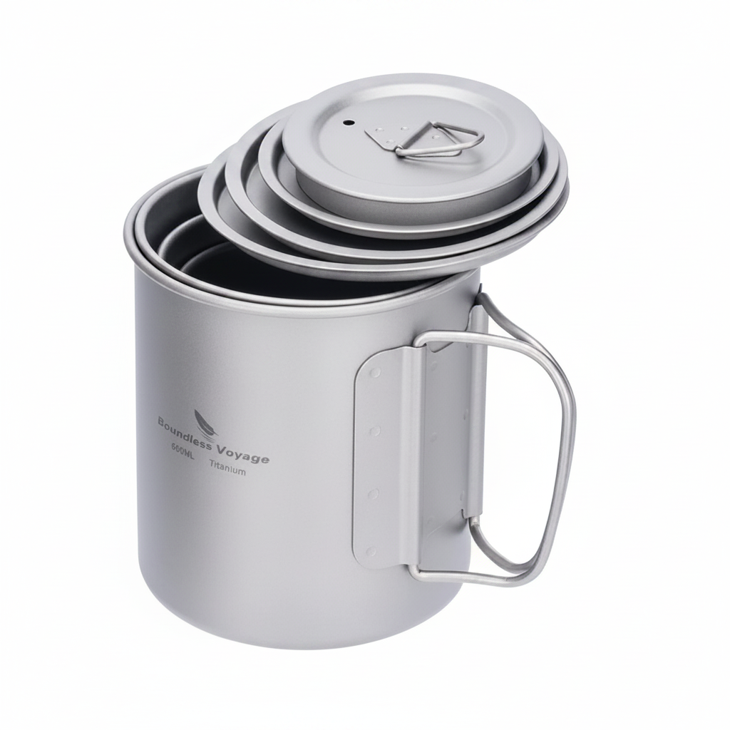 4 tasses emboîtées couvercles