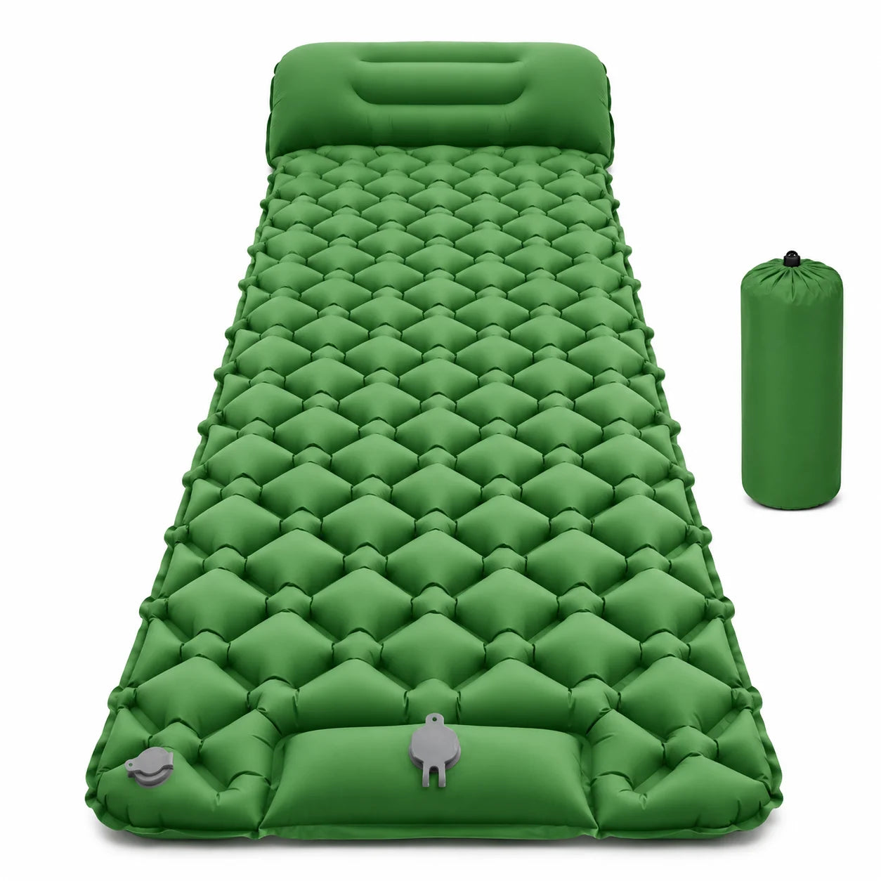 Matelas de camping autogonflant avec pompe à pied intégré en nylon TPU imperméable avec oreiller