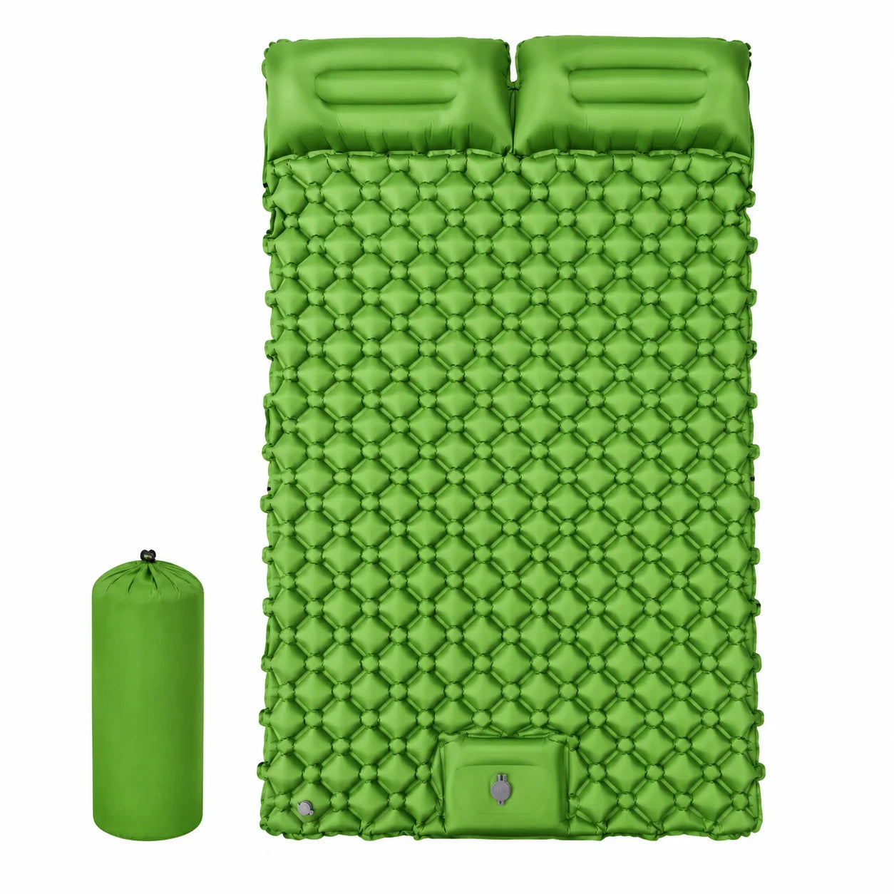 Matelas de camping autogonflant avec pompe à pied intégré en nylon TPU imperméable avec oreiller