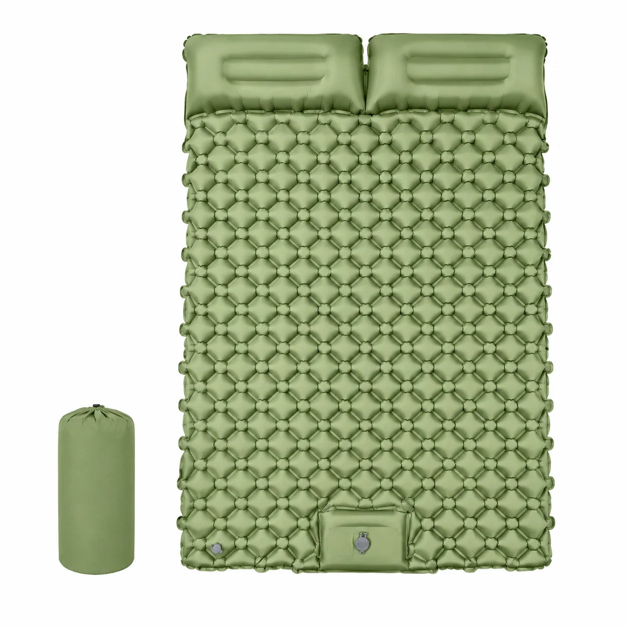 Matelas de camping autogonflant avec pompe à pied intégré en nylon TPU imperméable avec oreiller
