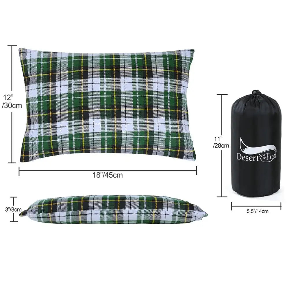 Oreiller de Camping – Oreiller de Voyage Pliant en Coton, Léger et Portable avec Housse pour Camping et Randonnée