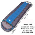 Sac de Couchage Chaud Hiver – Enveloppe Grand Format 220x85cm – Adultes – Camping, Randonnée