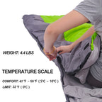 Sac de Couchage Chaud Hiver – Enveloppe Grand Format 220x85cm – Adultes – Camping, Randonnée