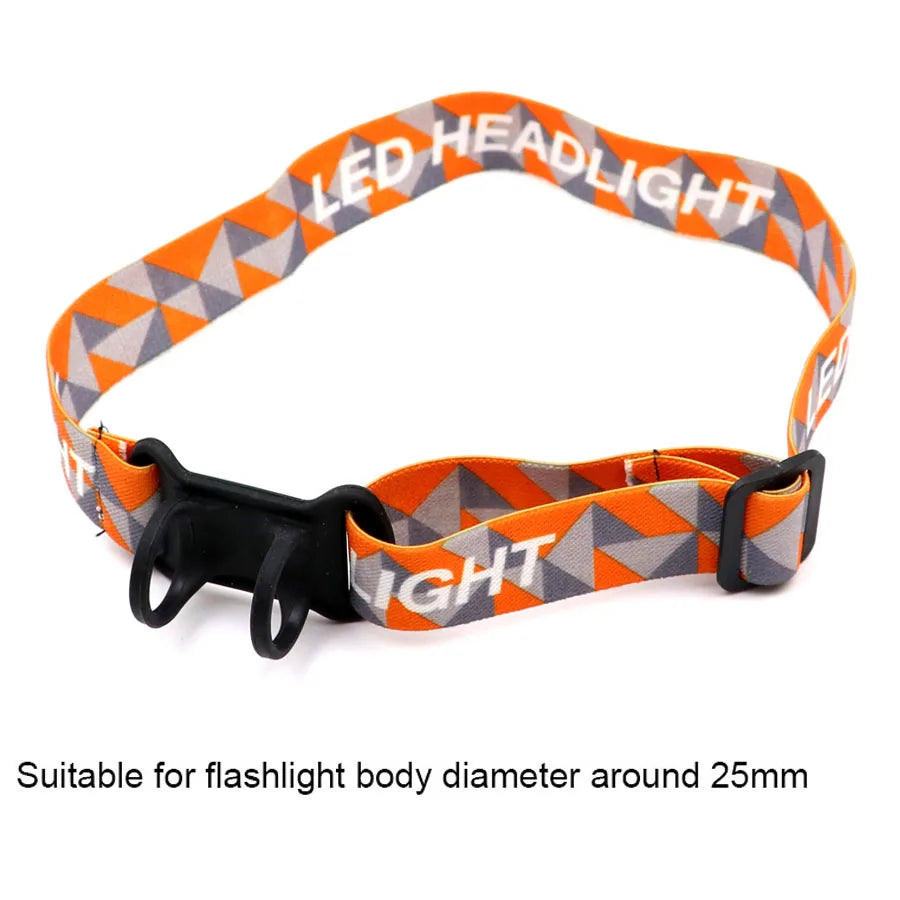 Bandeau Frontal Réglable – Support Élastique pour Lampe de Poche LED, Torche & Lampe Frontale