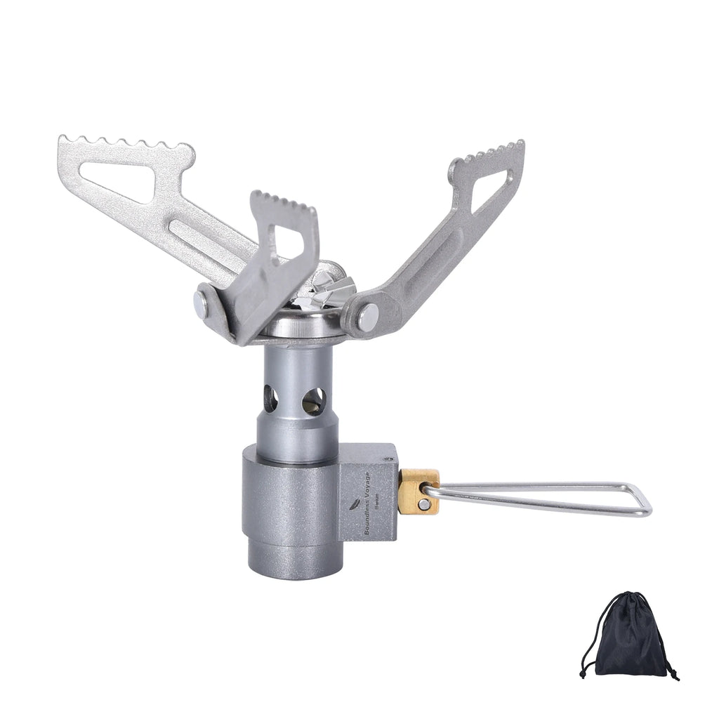 Réchaud à Gaz Titane Ultraléger – Mini Brûleur Pliant Camping