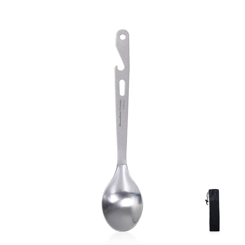 Cuillère en Titane avec Décapsuleur – Couverts Ultra-légers pour Camping