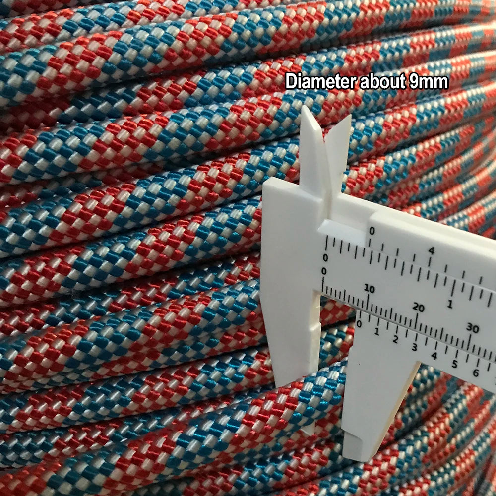 Corde d'Escalade Outdoor 10m/20m/30m/50m – Corde d'Urgence 9mm Haute Résistance