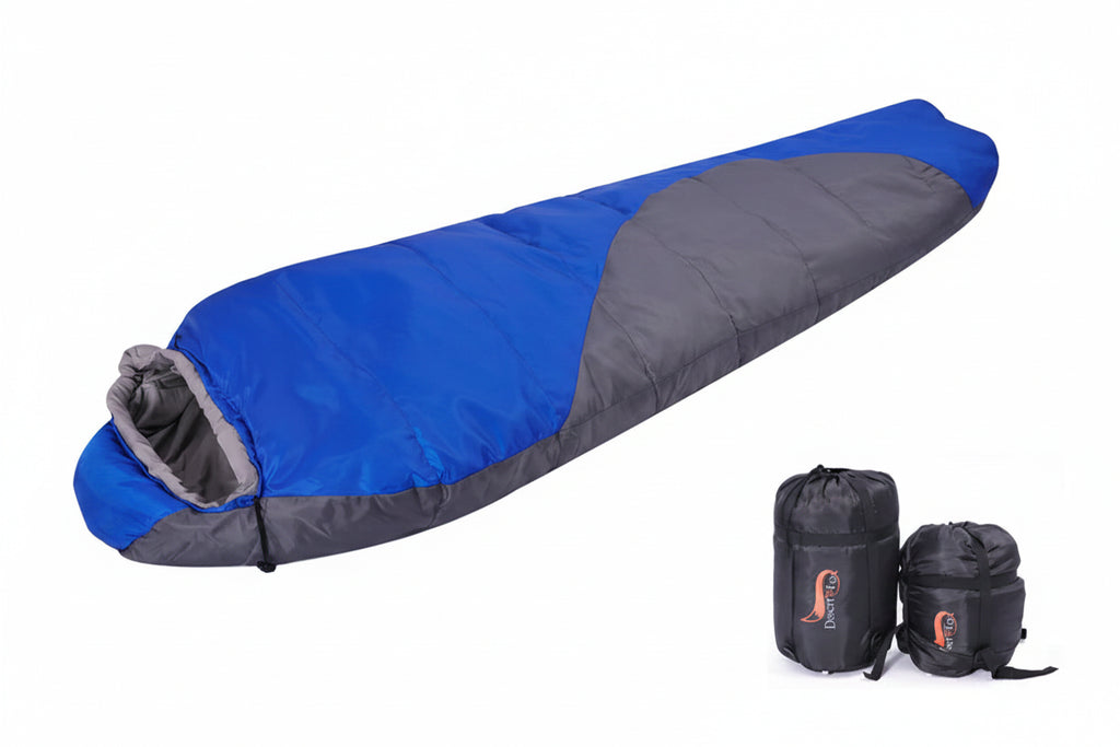 Sac de Couchage Momie Hiver – Coton Chaud avec Sac de Compression, Couverture Portable pour Camping et Randonnée