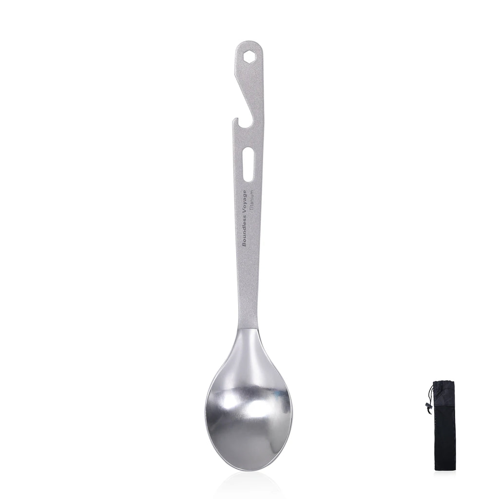 Cuillère en Titane avec Décapsuleur – Couverts Ultra-légers pour Camping