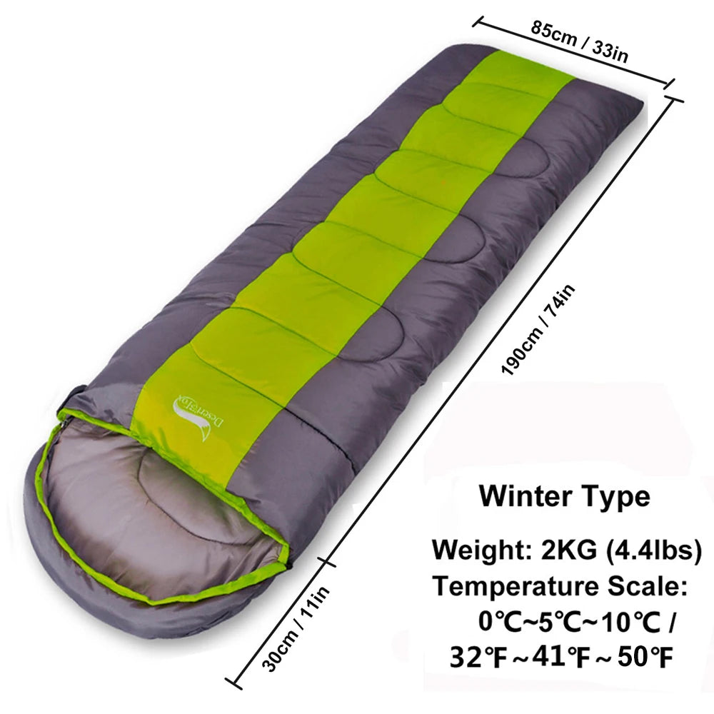 Sac de Couchage Chaud Hiver – Enveloppe Grand Format 220x85cm – Adultes – Camping, Randonnée