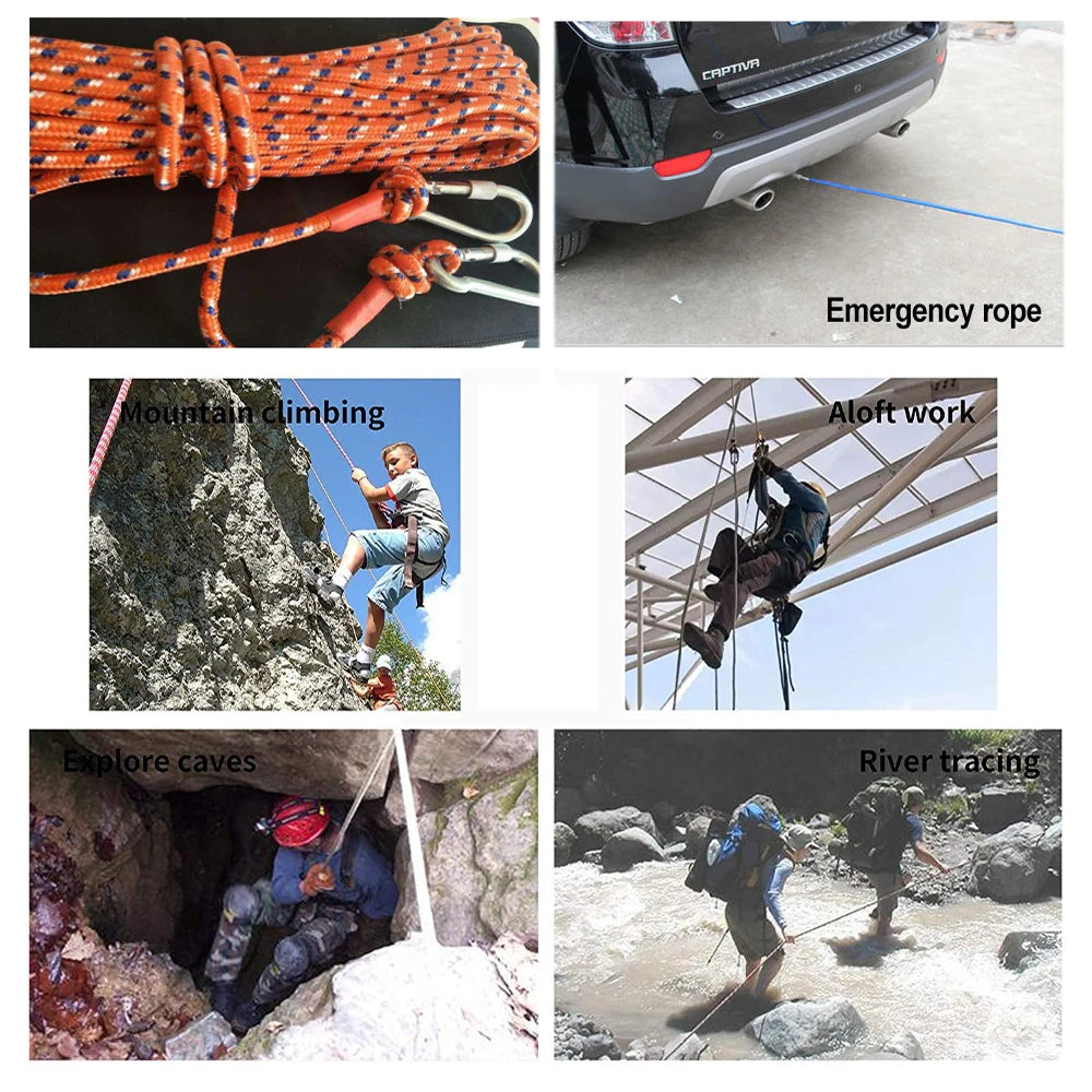 Corde d'Escalade 10m/20m/30m/50m – Corde d'Urgence Outdoor 9mm Haute Résistance