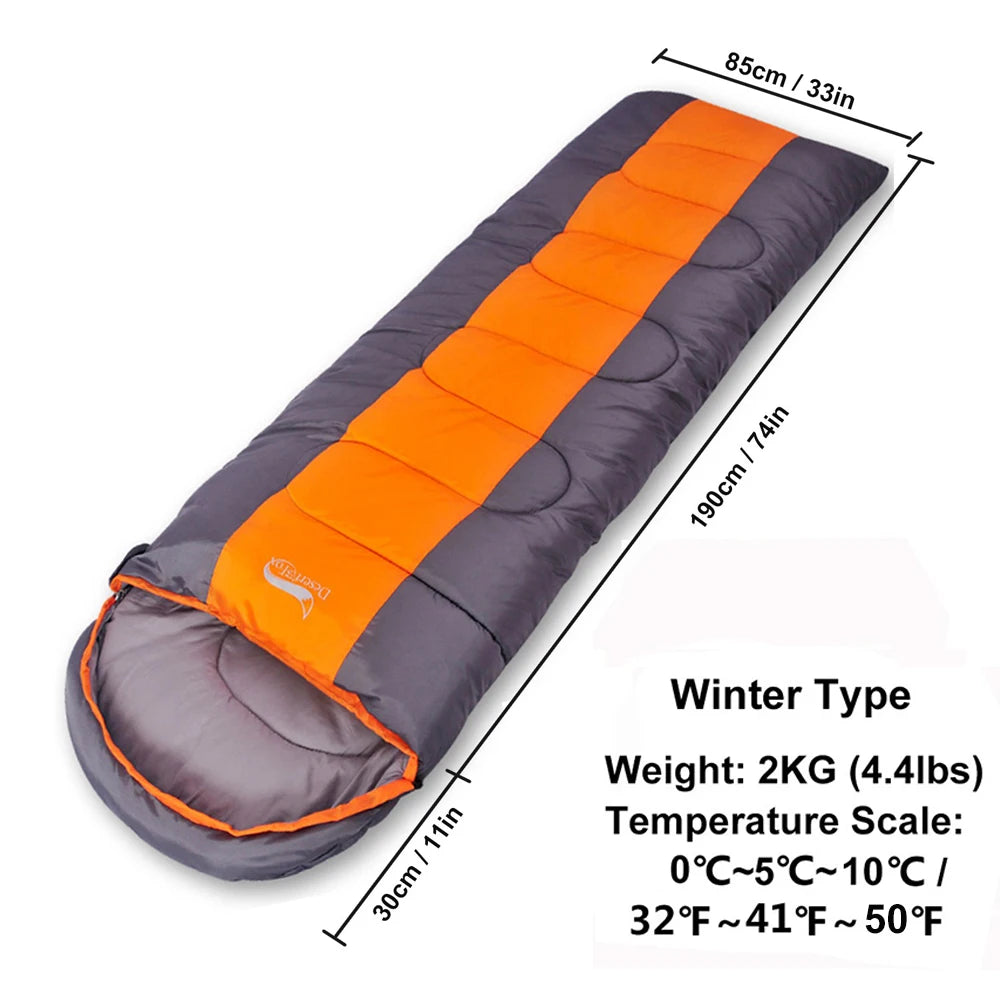 Sac de Couchage Chaud Hiver – Enveloppe Grand Format 220x85cm – Adultes – Camping, Randonnée