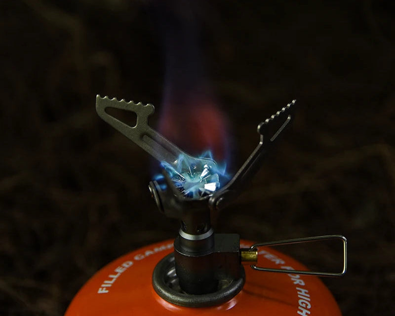 Réchaud à Gaz Titane Ultraléger – Mini Brûleur Pliant Camping