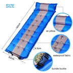 Matelas Auto-Gonflant avec Oreiller Intégré – Tapis de Camping Portable Léger pour Voyage et Randonnée