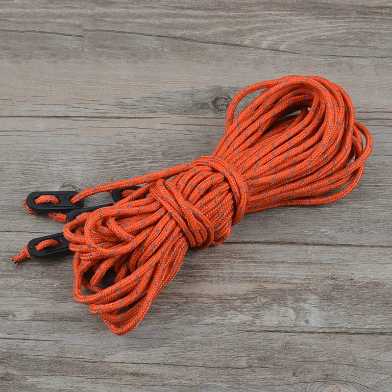 Cordes Réfléchissantes pour Tente - Lot de 4, 2m, Haute Résistance avec Boucle, Accessoires Camping Coupe-Vent