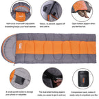 Sac de Couchage Chaud 4 Saisons – Adultes & Enfants, Camping, Randonnée, Voyage avec Sac de Compression
