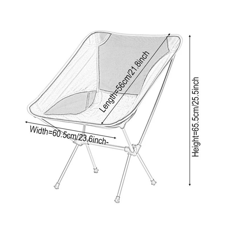 Chaise de Camping Pliable Légère et Compacte – Chaise Portable pour Plage, Pêche, Randonnée, Pique-Nique, Voyage