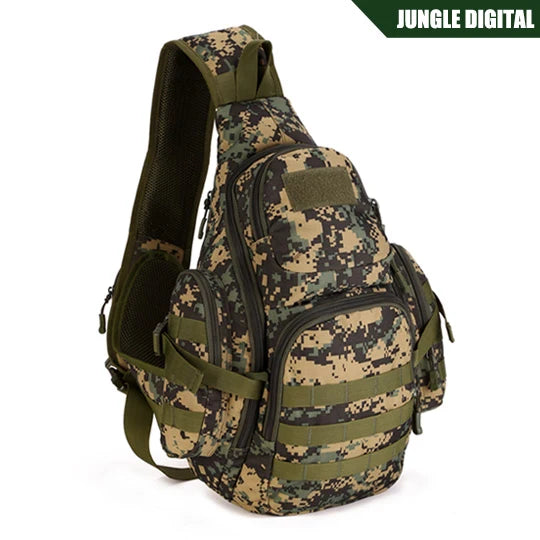 Sac à Dos Tactique 20-35L – Sling Bag Imperméable Molle pour Ordinateur 14", Randonnée, Camping et Chasse