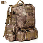 Sac à Dos Tactique 55L Molle – Nylon Haute Capacité pour Camping, Randonnée, Chasse et Voyage