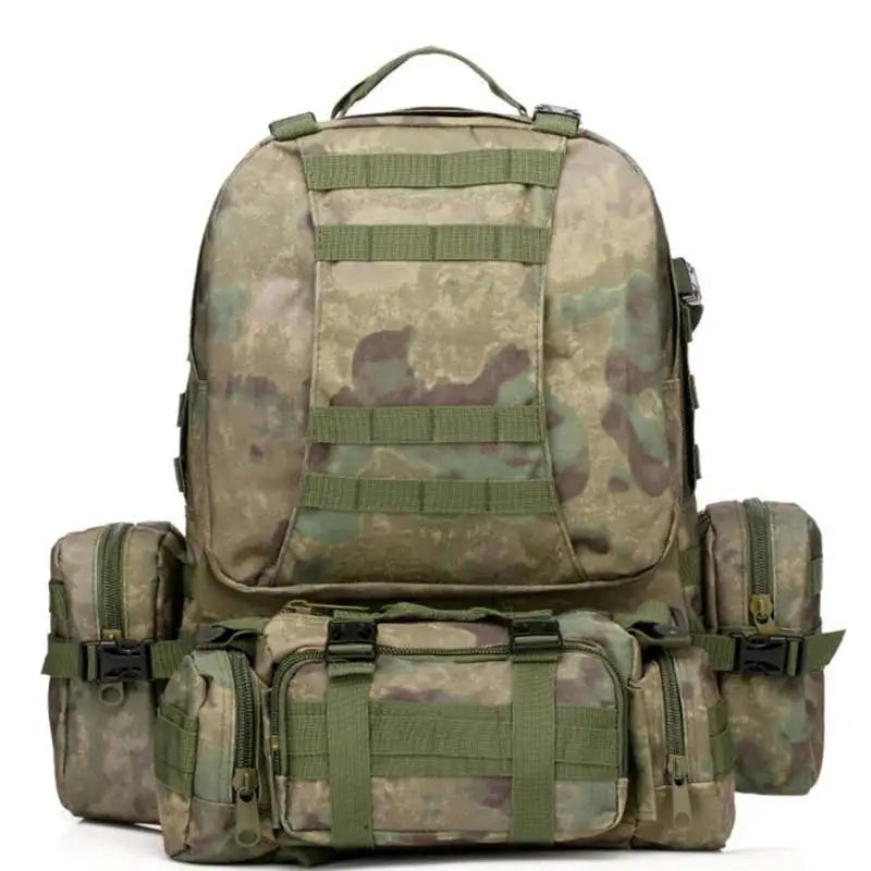 Sac à Dos Tactique 55L Molle – Nylon Haute Capacité pour Camping, Randonnée, Chasse et Voyage
