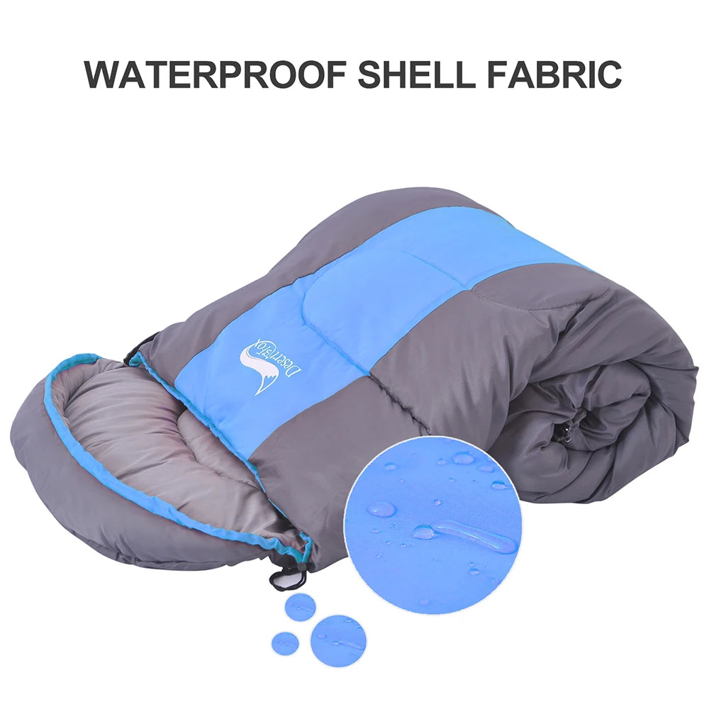 Sac de Couchage Chaud Hiver – Enveloppe Grand Format 220x85cm – Adultes – Camping, Randonnée