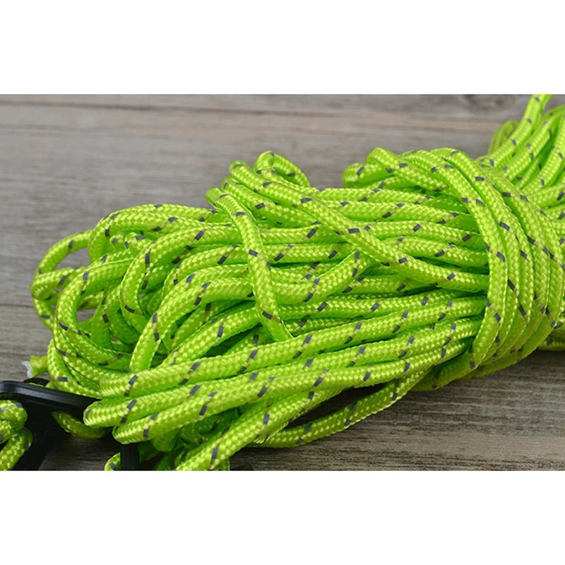 Cordes Réfléchissantes pour Tente - Lot de 4, 2m, Haute Résistance avec Boucle, Accessoires Camping Coupe-Vent