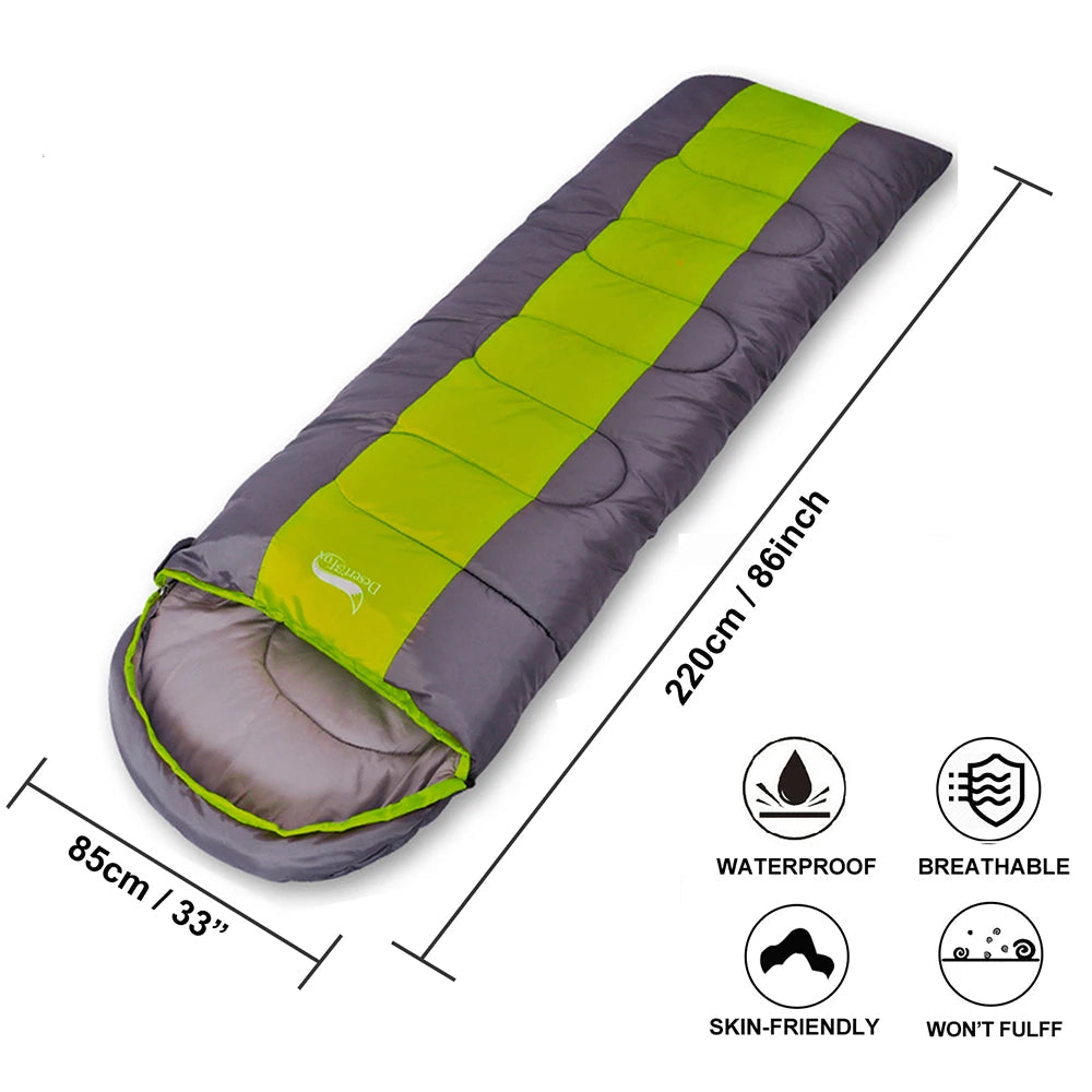 Sac de Couchage Chaud Hiver – Enveloppe Grand Format 220x85cm – Adultes – Camping, Randonnée
