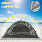 Tente de Camping Ultra-Légère 1/2 Personnes Couche Simple, Anti-UV UPF 30+, Randonnée & Camping
