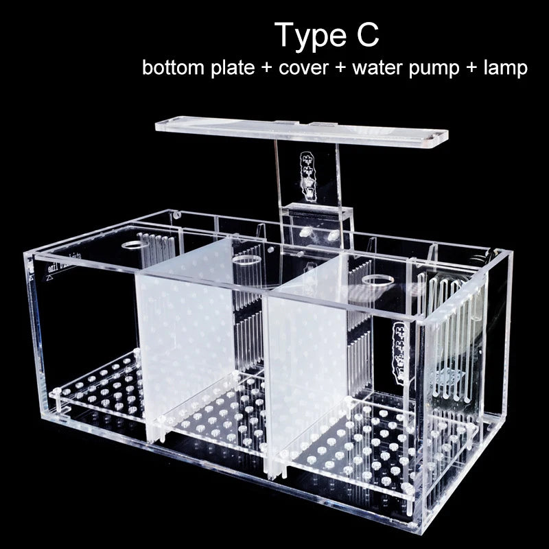 Aquarium Acrylique Écologique 220V pour Betta – Incubateur, Boîte d'Isolation, Bureau, Mini Aquarium Créatif