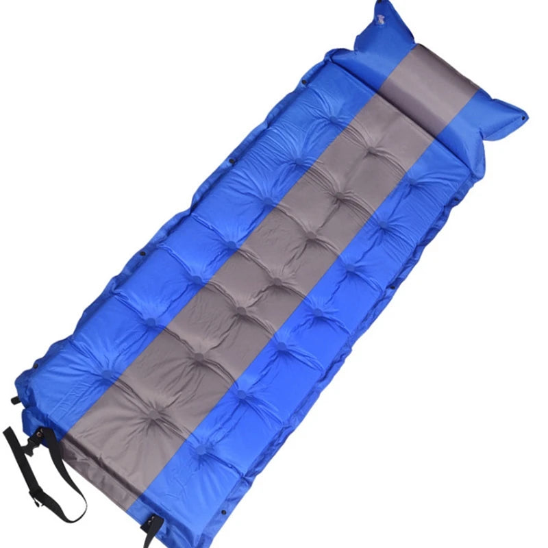Matelas Auto-Gonflant avec Oreiller Intégré – Tapis de Camping Portable Léger pour Voyage et Randonnée
