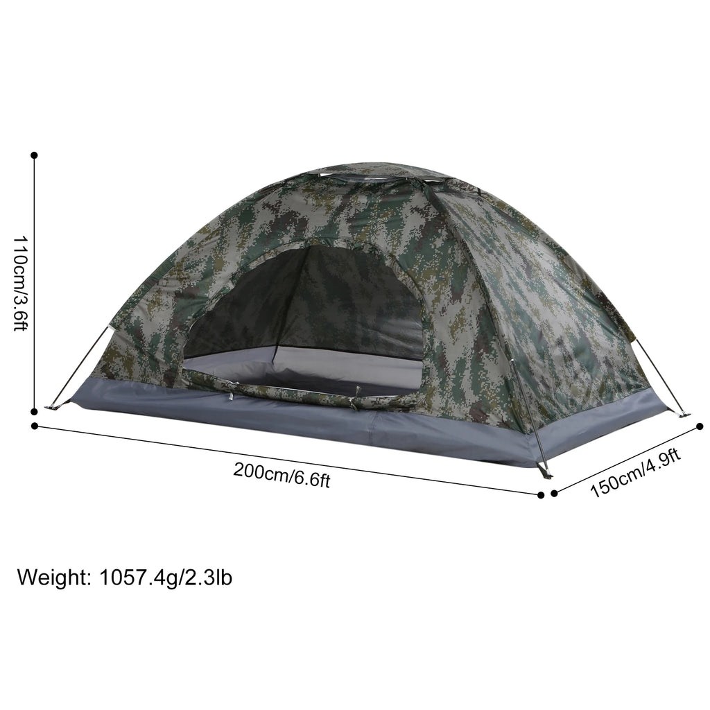 Tente de Camping Ultra-Légère 1/2 Personnes Couche Simple, Anti-UV UPF 30+, Randonnée & Camping