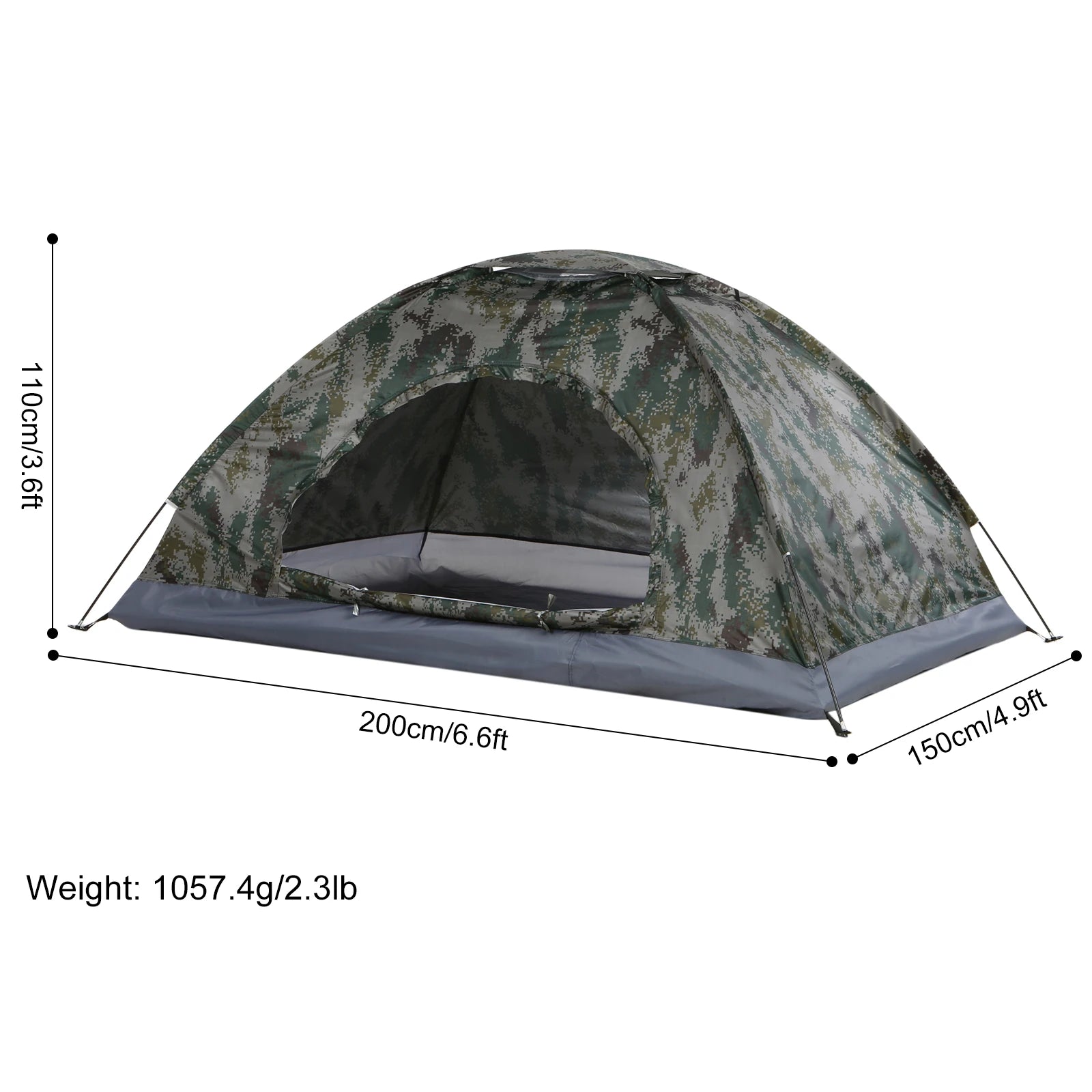 Tente de Camping Ultra-Légère 1/2 Personnes Couche Simple, Anti-UV UPF 30+, Randonnée & Camping