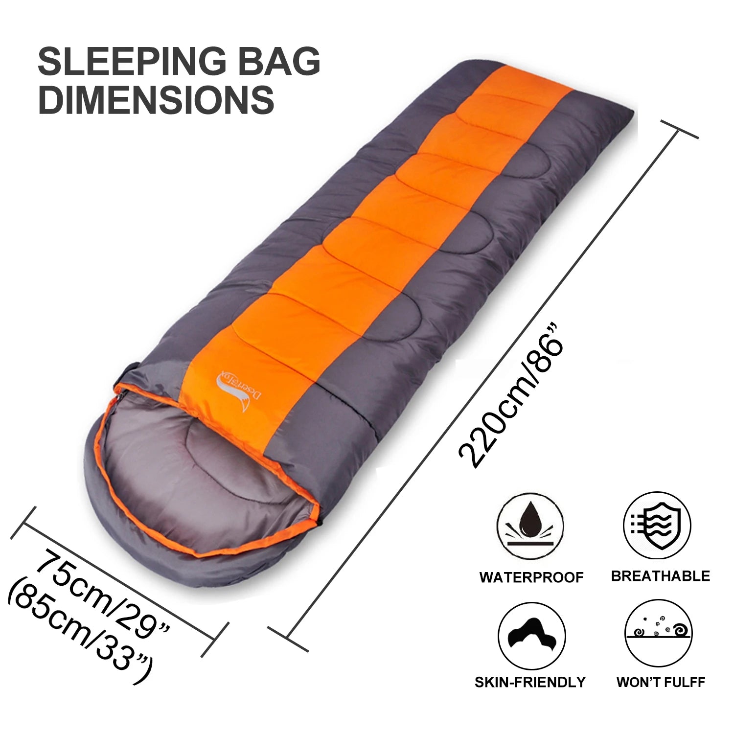 Sac de Couchage Chaud 4 Saisons – Adultes & Enfants, Camping, Randonnée, Voyage avec Sac de Compression