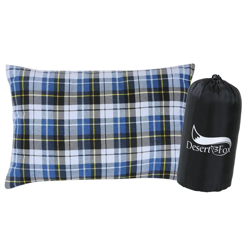 Oreiller de Camping – Oreiller de Voyage Pliant en Coton, Léger et Portable avec Housse pour Camping et Randonnée