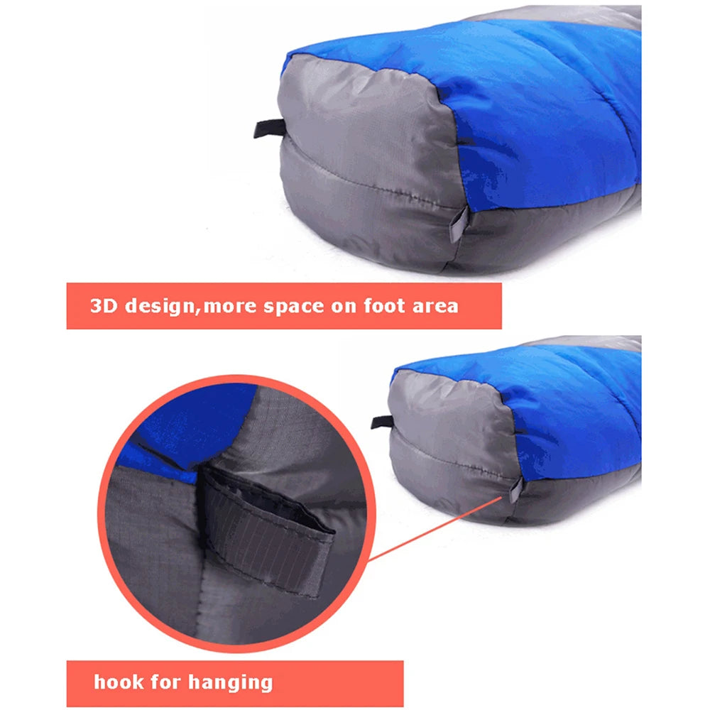 Sac de Couchage Momie Hiver – Coton Chaud avec Sac de Compression, Couverture Portable pour Camping et Randonnée