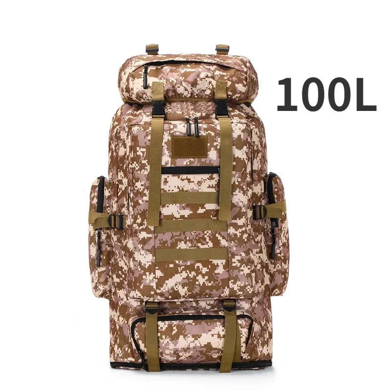 Sac à Dos Alpinisme 80L/100L – Tactique, Grande Capacité, Randonnée, Camping, Voyage