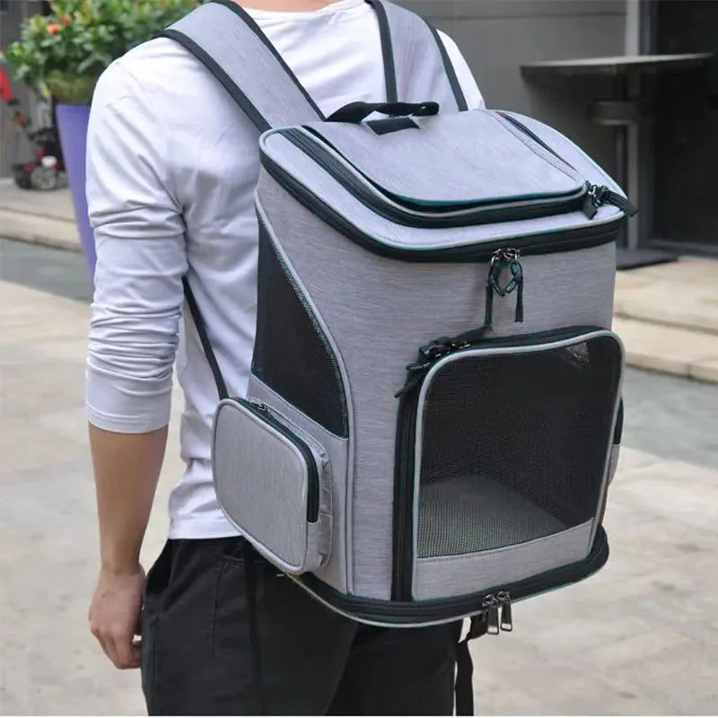 Sac à Dos de Transport Respirant pour Chat et Chien – Pliable, Grande Capacité, Idéal pour Voyager