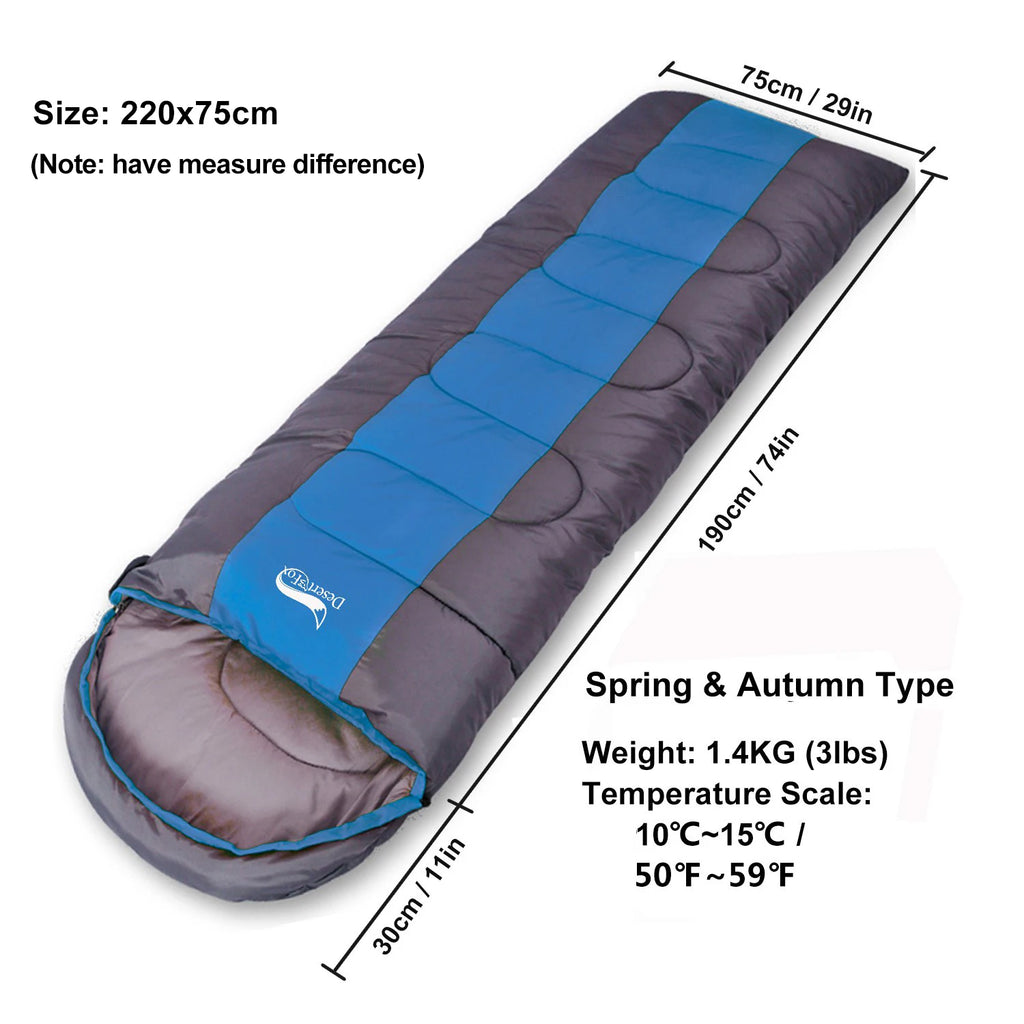 Sac de Couchage Chaud 4 Saisons – Adultes & Enfants, Camping, Randonnée, Voyage avec Sac de Compression