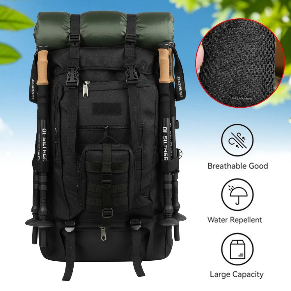 Sac à Dos Alpinisme Grande Capacité 100L Extensible – Respirant, Mixte, Outdoor