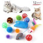 Set de Jouets Variés pour Chatons : Canne, Souris Sisal, Balle à Grelot et Accessoires