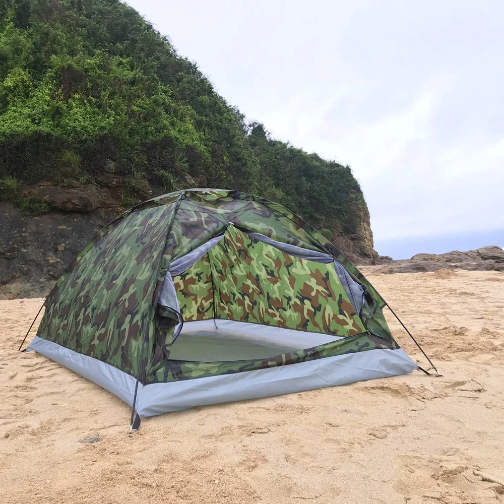 Tente de Camping Camouflage Couche Simple  1-2 Personnes, Portable, 4 Saisons
