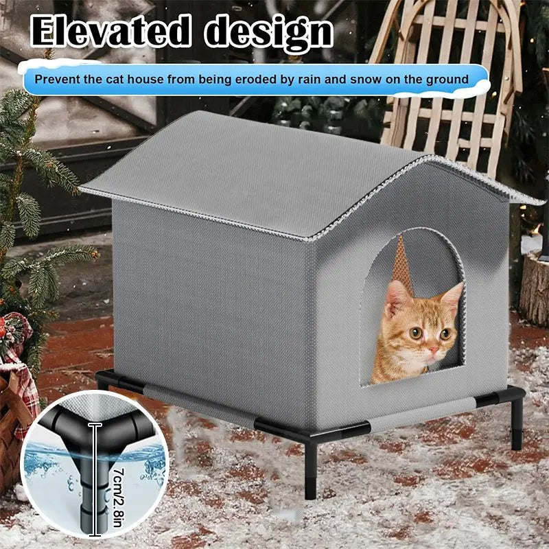 Maison pour Chat Imperméable Pliable – Abri Été Frais, Nid Grotte pour Chats Errants, Chiens & Chiots