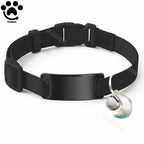 Collier Chat Élastique Personnalisé – Gravure Gratuite, Plaque ID, Clochette & Breloque Lune Anti-Fugue