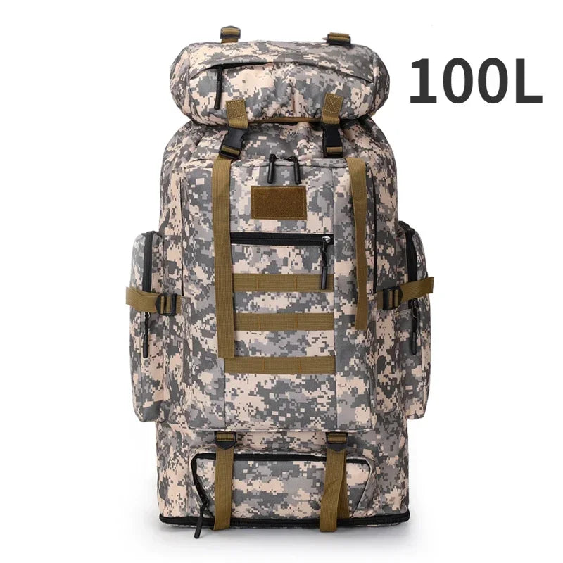 Sac à Dos Alpinisme 80L/100L – Tactique, Grande Capacité, Randonnée, Camping, Voyage