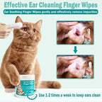 Lingettes Nettoyantes pour Oreilles d'Animaux – Doigtiers Jetables Anti-Acariens pour Chien et Chat – Lot de 50