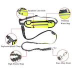 Laisse de Course pour Chien – Ceinture Lombaire avec Sac, Laisse Élastique Rétractable, Réfléchissante, Nylon