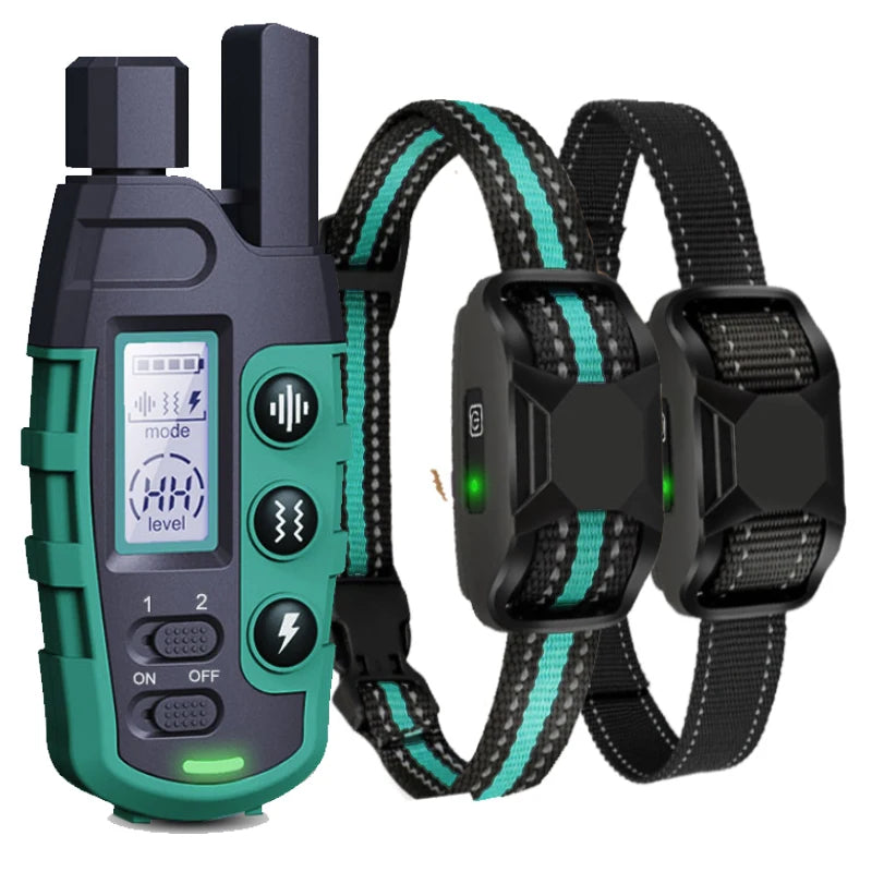 Collier de Dressage Électrique pour Chien 1000m – Télécommande, Étanche, Choc/Vibration/Son, pour Chiens de 2 à 55 kg