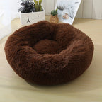 Corbeille Ronde en Peluche Longue pour Chat et Chien – Coussin Sofa Chaud, Idéal pour l'Hiver