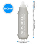 Gourde Souple Pliable en TPU – 500/800/1000ml – Idéale Course, Camping, Randonnée, Vélo, Fitness