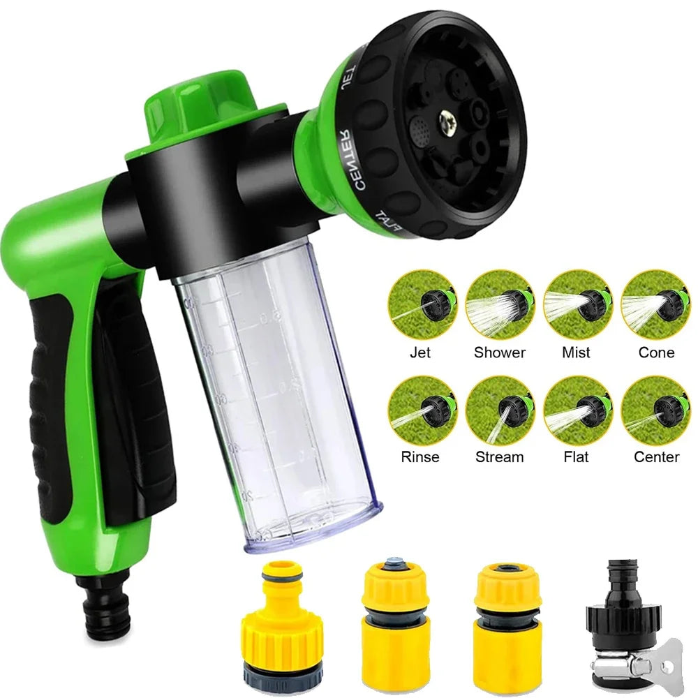 Pistolet Douche 8-en-1 pour Chien et Chat – Haute Pression, Mousse, Tuyau & Buse – Lavage Animal, Jardin, Voiture